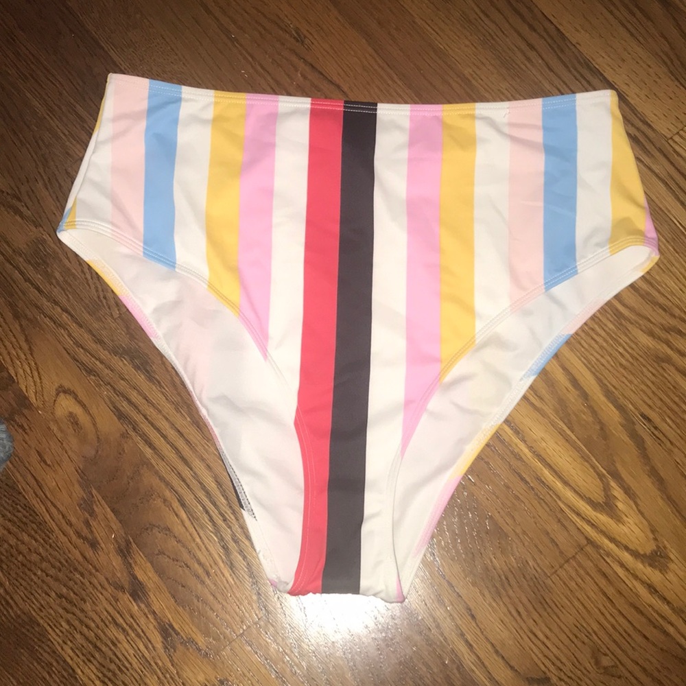 High-Wasted Rainbow Bathing Suit Bottoms